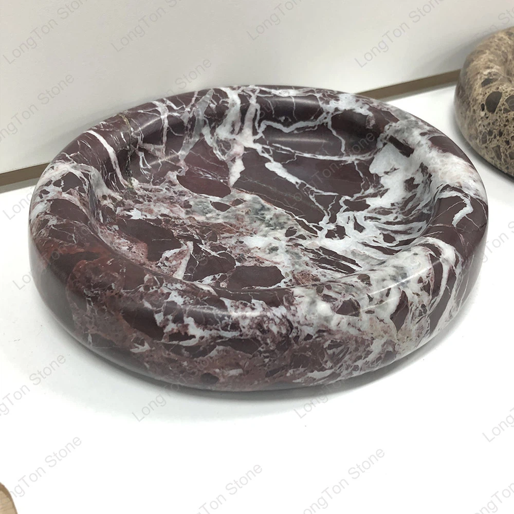 round Rosso Lepanto marble tray round Rosso Lepanto marble tray